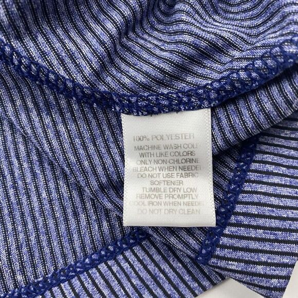 Be Inspired Size S Blue Striped Racerback Tank Top Polyester Activewear Top - Picture 6 of 7